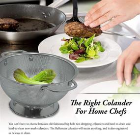 img 1 attached to 🥘 Efficient 5-Quart Stainless Steel Colander - Dishwasher Safe & Micro-Perforated: Bellemain