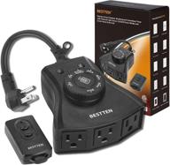 ⚡️ enhanced outdoor convenience: bestten remote control outlet with dusk to dawn, photocell countdown timer, 3 grounded outlets, etl/fcc certified, black logo