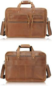 img 3 attached to 👜 Stylish Men's Laptop Briefcase - Polare Modern Messenger Bag with Full Grain Leather, Designed for 15.6'' Laptops