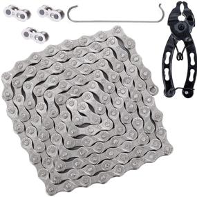 img 4 attached to 🚲 YBEKI 6/7/8 Speed Bike Chain 116 Links | 1/2 x 3/32 Inch + Bike Link Plier & 3 Extra Links