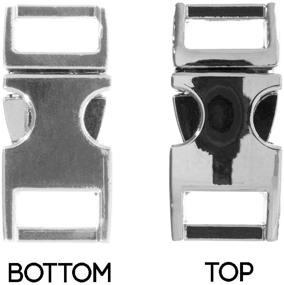 img 1 attached to 10 Pack of 3/8 Inch Silver Alloy Metal Side Release Buckles - Ideal for Paracord Bracelets & Clips, Snaps