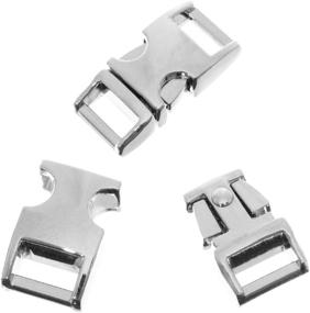 img 4 attached to 10 Pack of 3/8 Inch Silver Alloy Metal Side Release Buckles - Ideal for Paracord Bracelets & Clips, Snaps