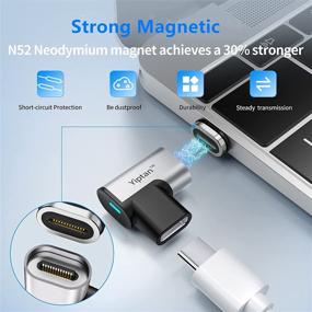 img 1 attached to 💡 Yiptan USB C Magnetic Adapter [3-Pack], Right Angle Type C Connector with 24 Pins, Supports 4K@60Hz Video, PD 100W USB C Fast Charge, 10Gbps Data Transfer, Compatible with MacBook Pro/Air, iPad Pro