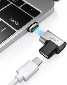 img 4 attached to 💡 Yiptan USB C Magnetic Adapter [3-Pack], Right Angle Type C Connector with 24 Pins, Supports 4K@60Hz Video, PD 100W USB C Fast Charge, 10Gbps Data Transfer, Compatible with MacBook Pro/Air, iPad Pro