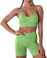 jninth women's seamless yoga set - 2 piece workout sports bra and high waist shorts legging outfit tracksuit logo