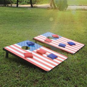 img 2 attached to 🌽 Cornhole Board Outdoor Game Set: 4 x 2 FT/ 3 x 2 FT Wooden Corn Hole Sets with 2 Cornhole Boards, 8 Cornhole Toss Bags and Carrying Case - Ideal for Adults, Kids, and Family Fun at Backyard, Parties, Camping