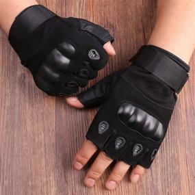 img 3 attached to 🧤 DDK Tactical Gloves - Versatile Fingerless Hard Knuckle Combat Gloves for Military, Airsoft, Hunting, Men's Hiking and Cycling