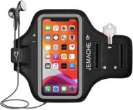 🏃 jemache water resistant gym workouts running arm band case with card holder for iphone 13 pro, 12 pro, 11 pro, x, xs (black) logo