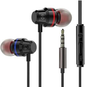 img 1 attached to 🎧 2-in-1 Wired Earbuds: Mic Headphones with Volume Control & Noise Isolation - Dual Pack