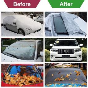 img 2 attached to 🚗 Car Windshield Snow Cover with Rear Mirror Covers - Magnetic Windshield Protector for Winter/Summer - Windproof Sun Shade for Cars, SUVs, Trucks, Vans (93"x 57")