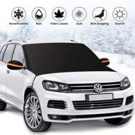 🚗 car windshield snow cover with rear mirror covers - magnetic windshield protector for winter/summer - windproof sun shade for cars, suvs, trucks, vans (93"x 57") logo