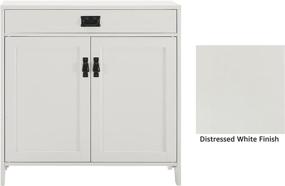 img 3 attached to 🏺 Crosley Furniture Fremont Accent Cabinet: Elegant Distressed White Storage Solution