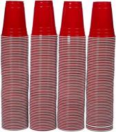 🥤 convenient and durable: amazon basics 16-ounce red plastic cups - pack of 240 logo