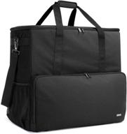 🖥️ curmio desktop computer travel bag, carrying case for pc chassis, keyboard, cable, and mouse - black logo