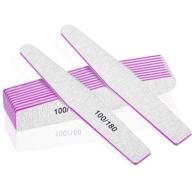 professional nail files for natural and acrylic nails - 12pcs fine grit emery board nail file set - manicure tools for coarse and fine fingernail files (100/180 grit) logo
