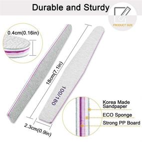 img 3 attached to Professional Nail Files for Natural and Acrylic Nails - 12pcs Fine Grit Emery Board Nail File Set - Manicure Tools for Coarse and Fine Fingernail Files (100/180 Grit)