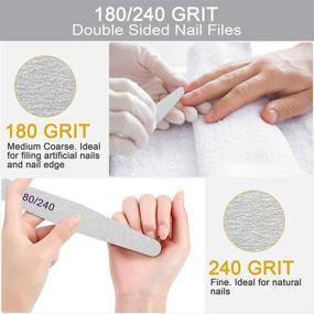 img 1 attached to Professional Nail Files for Natural and Acrylic Nails - 12pcs Fine Grit Emery Board Nail File Set - Manicure Tools for Coarse and Fine Fingernail Files (100/180 Grit)