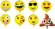 🎈 16-pack emoji balloon happy birthday party set: mylar foil 18 inch helium reusable balloons for congratulation decoration, anniversary, festival, graduation & more! логотип