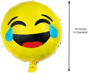 img 3 attached to 🎈 16-Pack Emoji Balloon Happy Birthday Party Set: Mylar Foil 18 Inch Helium Reusable Balloons for Congratulation Decoration, Anniversary, Festival, Graduation & More!