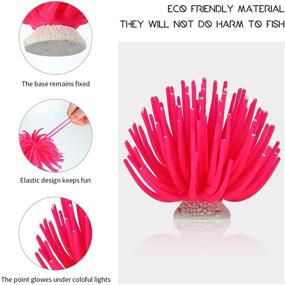 img 3 attached to 🐠 Weewooday Glowing Aquarium Decor: 6-Piece Silicone Ornaments for Fish Tanks - Including Coral, Jellyfish, and Sea Horse