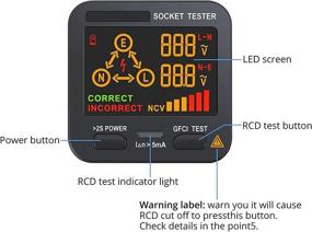 img 3 attached to 🔌 CAMWAY Non-Contact AC Voltage Tester Pen with EBTN LCD Display - Advanced Socket Tester Electric Outlet Tester for GFCI Outlet, Power Socket Voltage Detector, and NCV Test