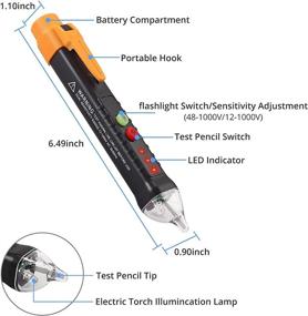 img 1 attached to 🔌 CAMWAY Non-Contact AC Voltage Tester Pen with EBTN LCD Display - Advanced Socket Tester Electric Outlet Tester for GFCI Outlet, Power Socket Voltage Detector, and NCV Test