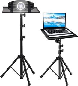 img 4 attached to 📽️ Portable Projector Tripod Stand with Adjustable Height 21 to 49 Inch, DJ Laptop Stand, Tall Folding Floor Computer Tripod Stand with Tilting Tray - Ideal for Indoor and Outdoor Use (49’)