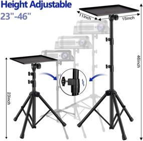 img 2 attached to 📽️ Portable Projector Tripod Stand with Adjustable Height 21 to 49 Inch, DJ Laptop Stand, Tall Folding Floor Computer Tripod Stand with Tilting Tray - Ideal for Indoor and Outdoor Use (49’)