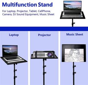 img 3 attached to 📽️ Portable Projector Tripod Stand with Adjustable Height 21 to 49 Inch, DJ Laptop Stand, Tall Folding Floor Computer Tripod Stand with Tilting Tray - Ideal for Indoor and Outdoor Use (49’)