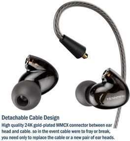 img 2 attached to Tennmak PRO Professional 4pcs Drivers Wired Earbuds with Microphone and Detachable Cable: Ideal for Sport, Running, Casual, and School (Black MIC)