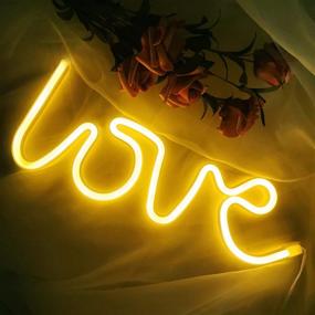 img 4 attached to Love Neon Light Светодиодные неоновые вывески для декора стен Love Light Up Sign для спальни Неоновые лампы с питанием от USB или батареи для детской комнаты Love Letter Неоновая вывеска для вечеринки Рождественские украшения Valentine'