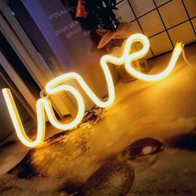 img 1 attached to Love Neon Light Светодиодные неоновые вывески для декора стен Love Light Up Sign для спальни Неоновые лампы с питанием от USB или батареи для детской комнаты Love Letter Неоновая вывеска для вечеринки Рождественские украшения Valentine'