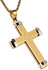 img 2 attached to HZMAN Crucifix Necklace Stainless Religion