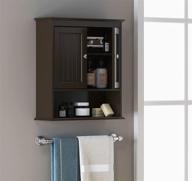 🚽 spirich home bathroom cabinet wall mounted - stylish espresso wood hanging cabinet with doors and shelves - ideal over the toilet wall storage solution логотип