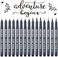 🖋️ tebik hand lettering pens - 15 pack calligraphy brush pen markers for beginners writing, journaling, art drawing, signature, illustrations - black ink - office & school supplies logo