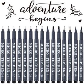 img 4 attached to 🖋️ Tebik Hand Lettering Pens - 15 Pack Calligraphy Brush Pen Markers for Beginners Writing, Journaling, Art Drawing, Signature, Illustrations - Black Ink - Office & School Supplies