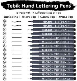 img 3 attached to 🖋️ Tebik Hand Lettering Pens - 15 Pack Calligraphy Brush Pen Markers for Beginners Writing, Journaling, Art Drawing, Signature, Illustrations - Black Ink - Office & School Supplies