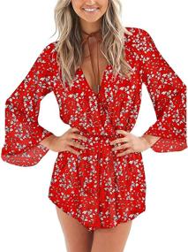 img 4 attached to 👗 Trendy Relipop Fashion Sleeves Playsuit Jumpsuit for Women - Stylish and Chic Clothing