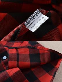 img 1 attached to Sleeve Plaid Flannel Red 150 US Boys' Clothing: Tops, Tees & Shirts Collection