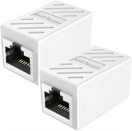 🔌 ethernet coupler extender adapter, pluspoe 2 pack cat7 cat6 cat5e female to female in-line coupler - white logo