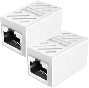 img 4 attached to 🔌 Ethernet Coupler Extender Adapter, PLUSPOE 2 Pack Cat7 Cat6 Cat5e Female to Female In-Line Coupler - White