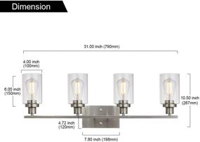 img 1 attached to 💡 MELUCEE 4-Светильник в ванной комнате из никелированной латуни с прозрачным стеклянным плафоном - Современная настенная арматура для прихожей, кухни, спальни, гостиной