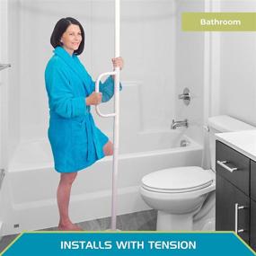 img 2 attached to 🦾 Universal Floor to Ceiling Grab Bar Assist Pole for Elderly - Tension Mounted Bathroom Safety Grab Bar and Stability Rail with Support Handle