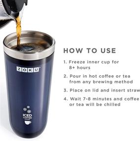 img 1 attached to ☕ Zoku Instant Iced Coffee Maker: Fast Cooling, Reusable Chiller for Hot Beverages, Spill-Resistant Lid, Grey