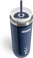 ☕ zoku instant iced coffee maker: fast cooling, reusable chiller for hot beverages, spill-resistant lid, grey logo