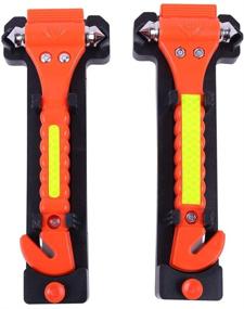 img 3 attached to Enhanced GoDeCho Car Safety Hammer - 2 Pack Emergency Escape Tool with Seat Belt Cutter, Vehicle Window Glass Breaker, and Light Reflective Tape