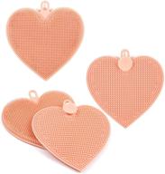 💗 4-pack pink heart silicone sponges for efficient kitchen cleaning and dishes logo