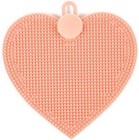 img 1 attached to 💗 4-Pack Pink Heart Silicone Sponges for Efficient Kitchen Cleaning and Dishes