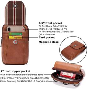 img 2 attached to 📱 VIIGER Genuine Leather Cell Phone Holster: Magnetic Cover w/ Belt Clip Pouch for iPhone 13 Pro Max, 12 Pro Max, XS Max - Phone Case Holder & Crossbody Purse Bag for Men/Women (Brown)