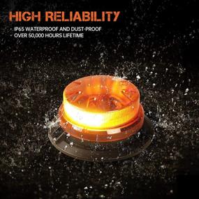 img 1 attached to 🚨 Primelux Automotive Emergency Strobe Lights: Powerful 24-LED Amber Rooftop Strobe Beacon for Trucks and Cars - 8 Flash Modes, Strong Magnetic Mount